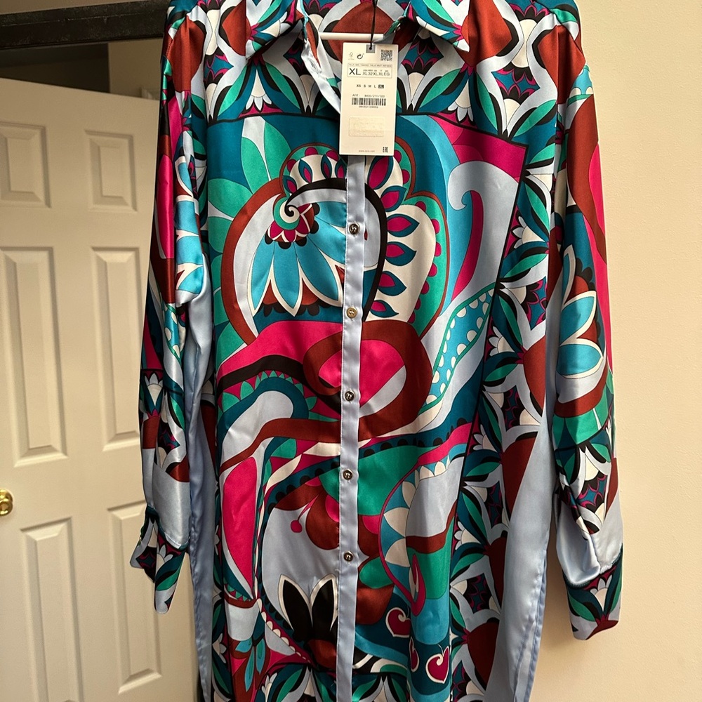 Colorful Button-Up Shirt ZARA